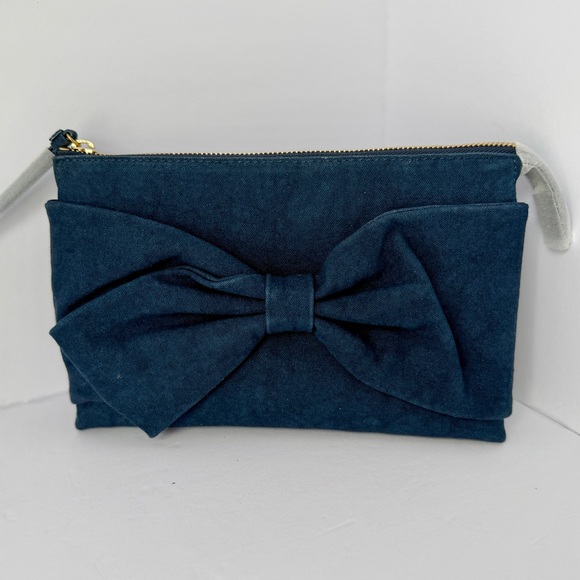 Rebecca Minkoff Handbags - Rebecca Minkoff Bow Clutch Denim Blue NWT Wristlet Zip Pouch
